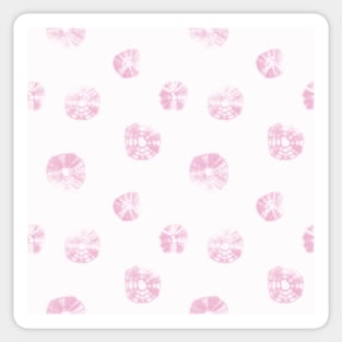 Polka shibori pink dots over light pink Sticker